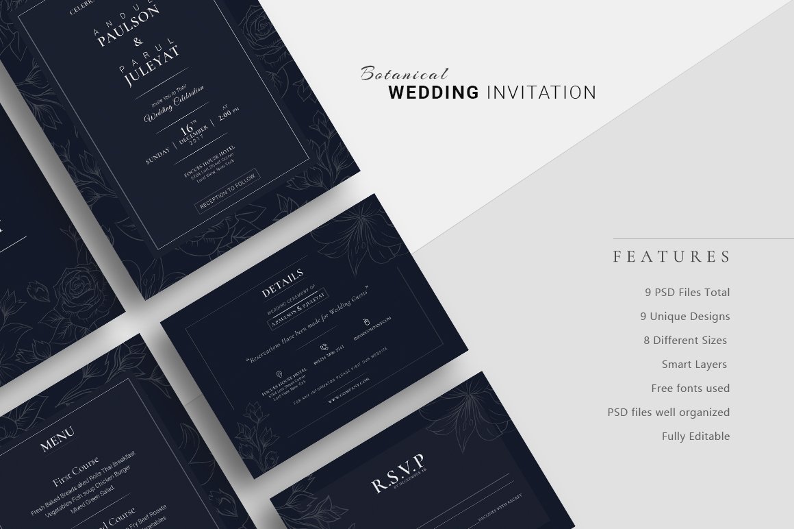 Wedding Invitation Suite preview image.