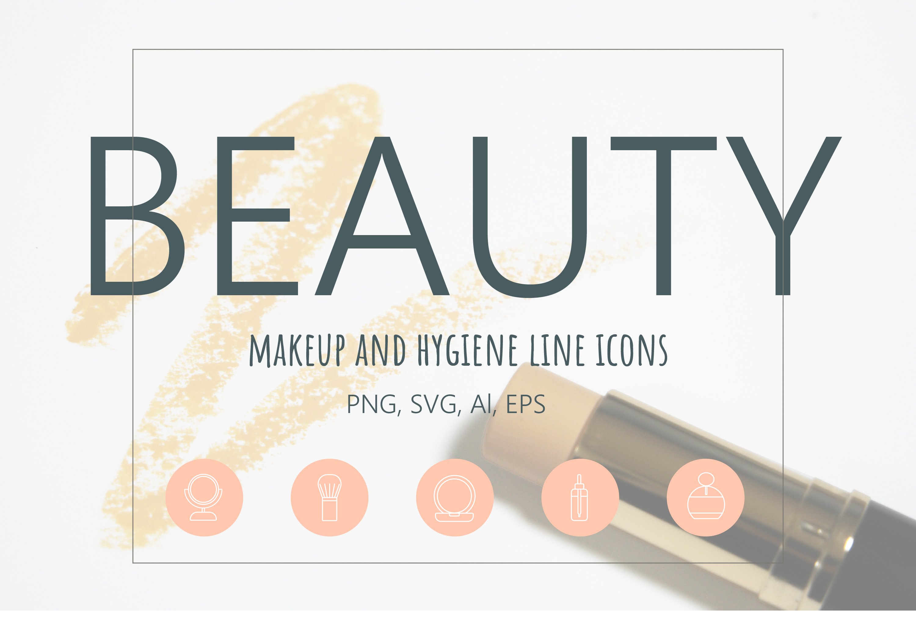 Beauty - Makeup & Hygiene line icons cover image.
