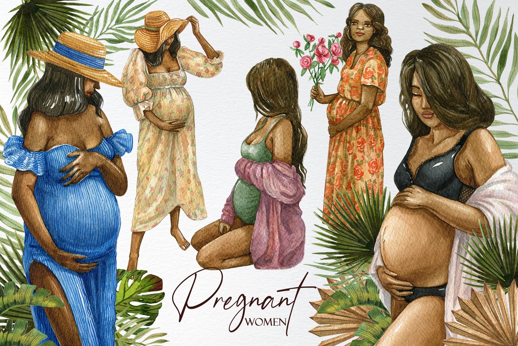 Watercolor pregnancy illustration cover image.