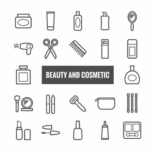22 vector beauty and cosmetics icons cover image.