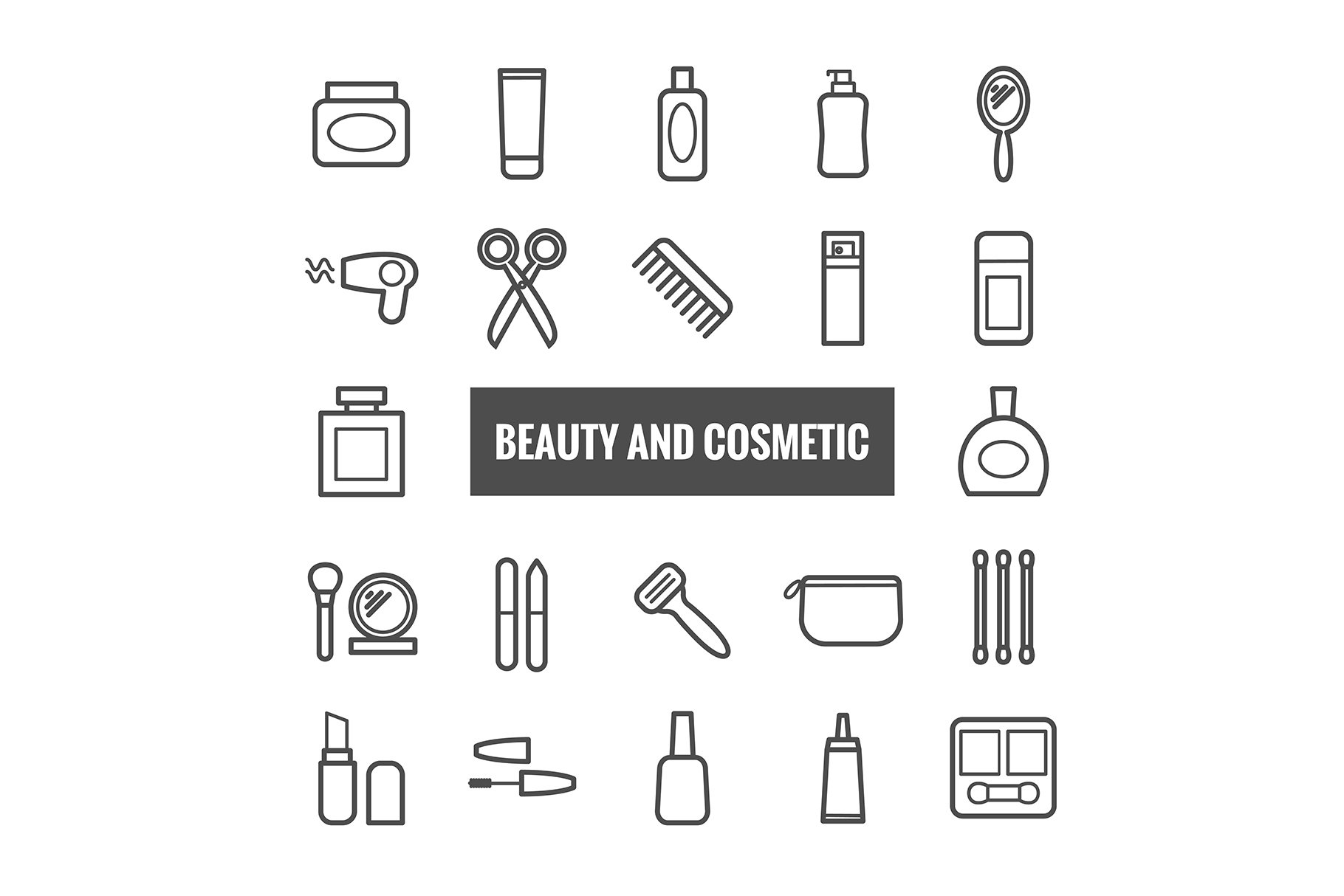 22 vector beauty and cosmetics icons cover image.