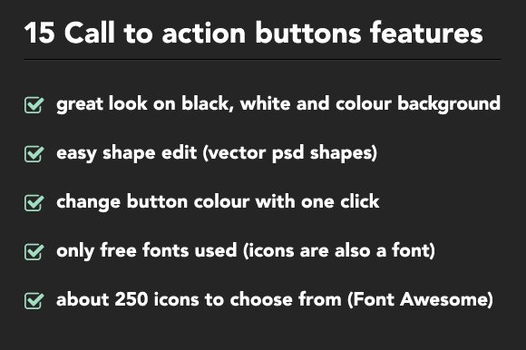 Call to Action Buttons (.psd) preview image.