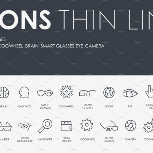 Smart glasses thinline icons cover image.