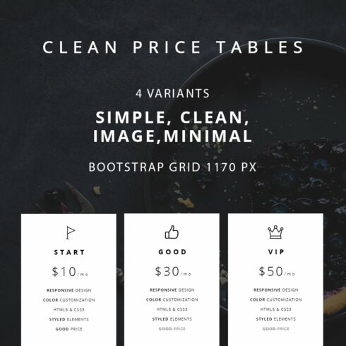 Clean price tables - HTML ver. cover image.
