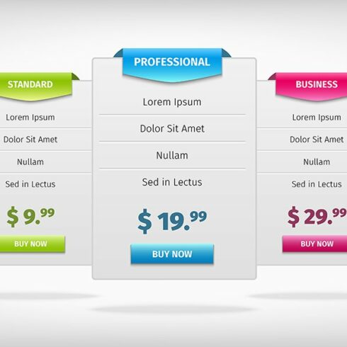 Pricing banners plans table screen cover image.