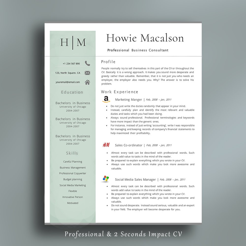 Resume Template With Logos cover image.