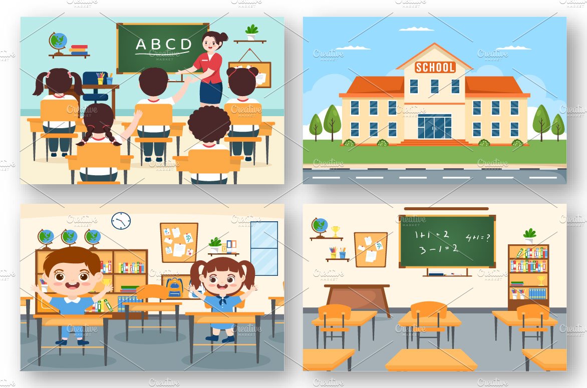 11 Primary School Illustration preview image.