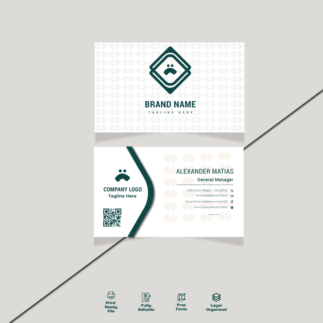 5+ Modern Business card Template stock illustration preview image.