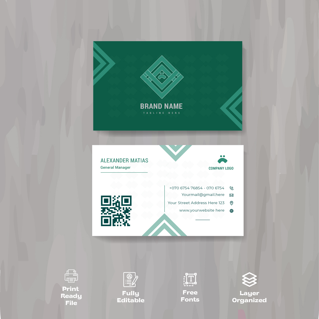 06 Modern & Professional Business card DesignModern Business Card Temple Design preview image.