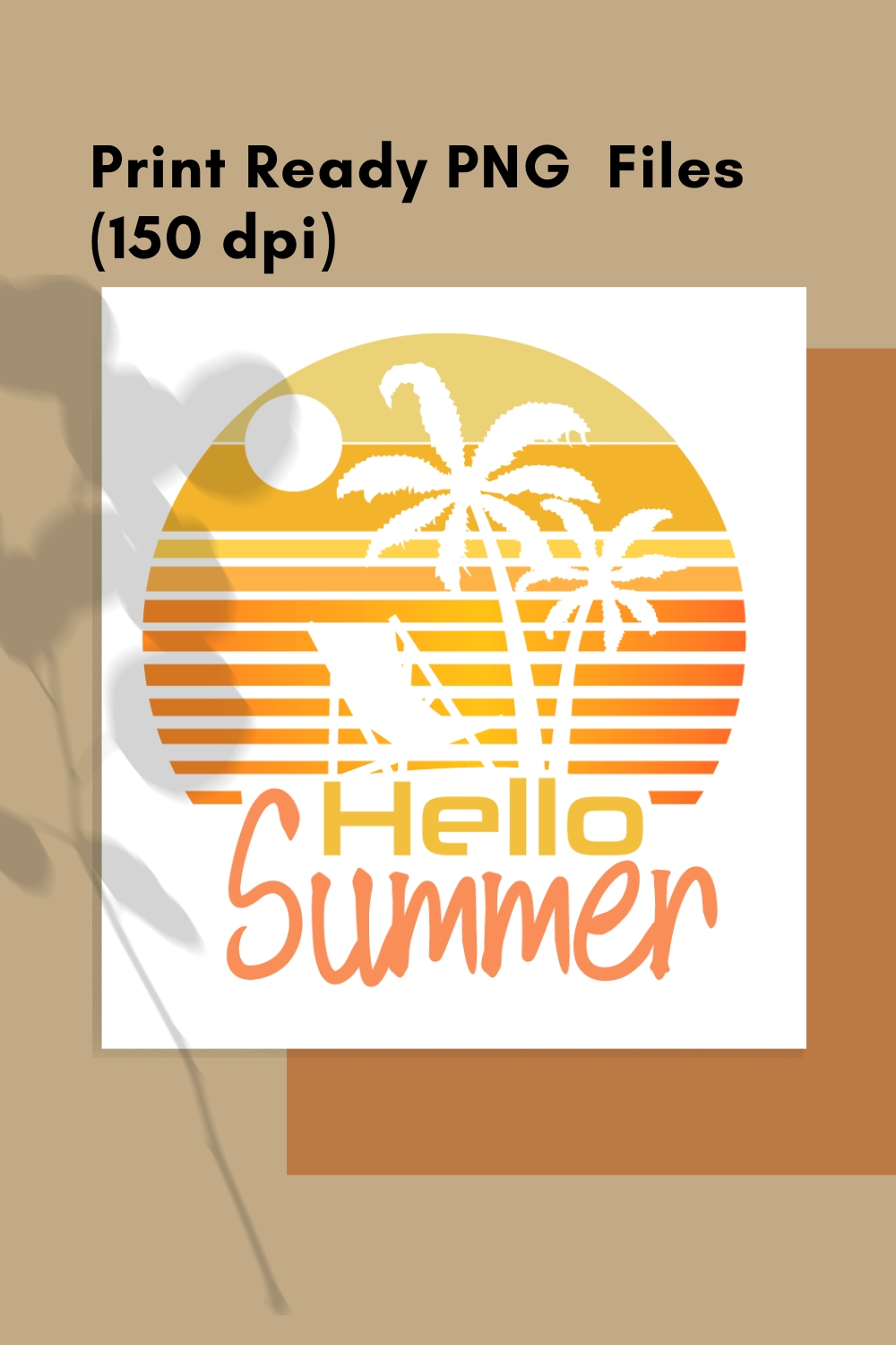 United States Hello Summer high-resolution T Shirt Design pinterest preview image.