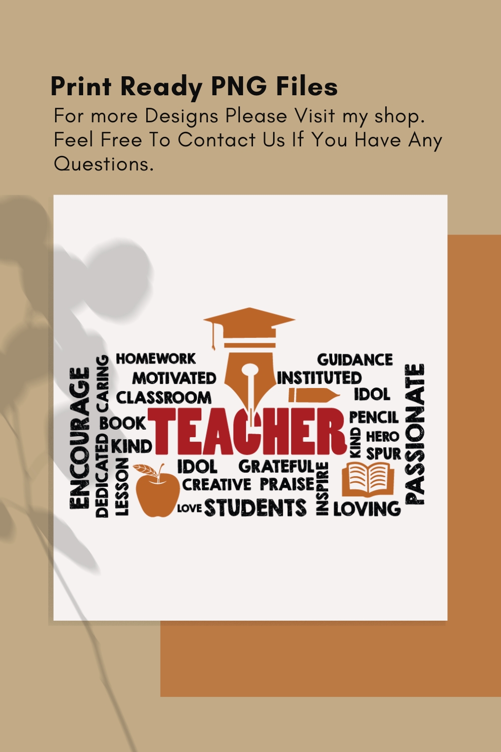 Best Teacher High Resolution T-Shirt Design pinterest preview image.