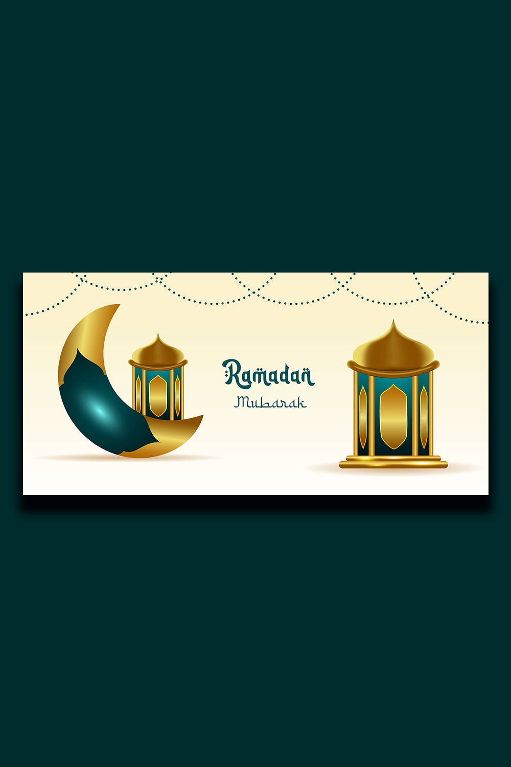 Ramadan Banner for Islamic Celebration pinterest preview image.