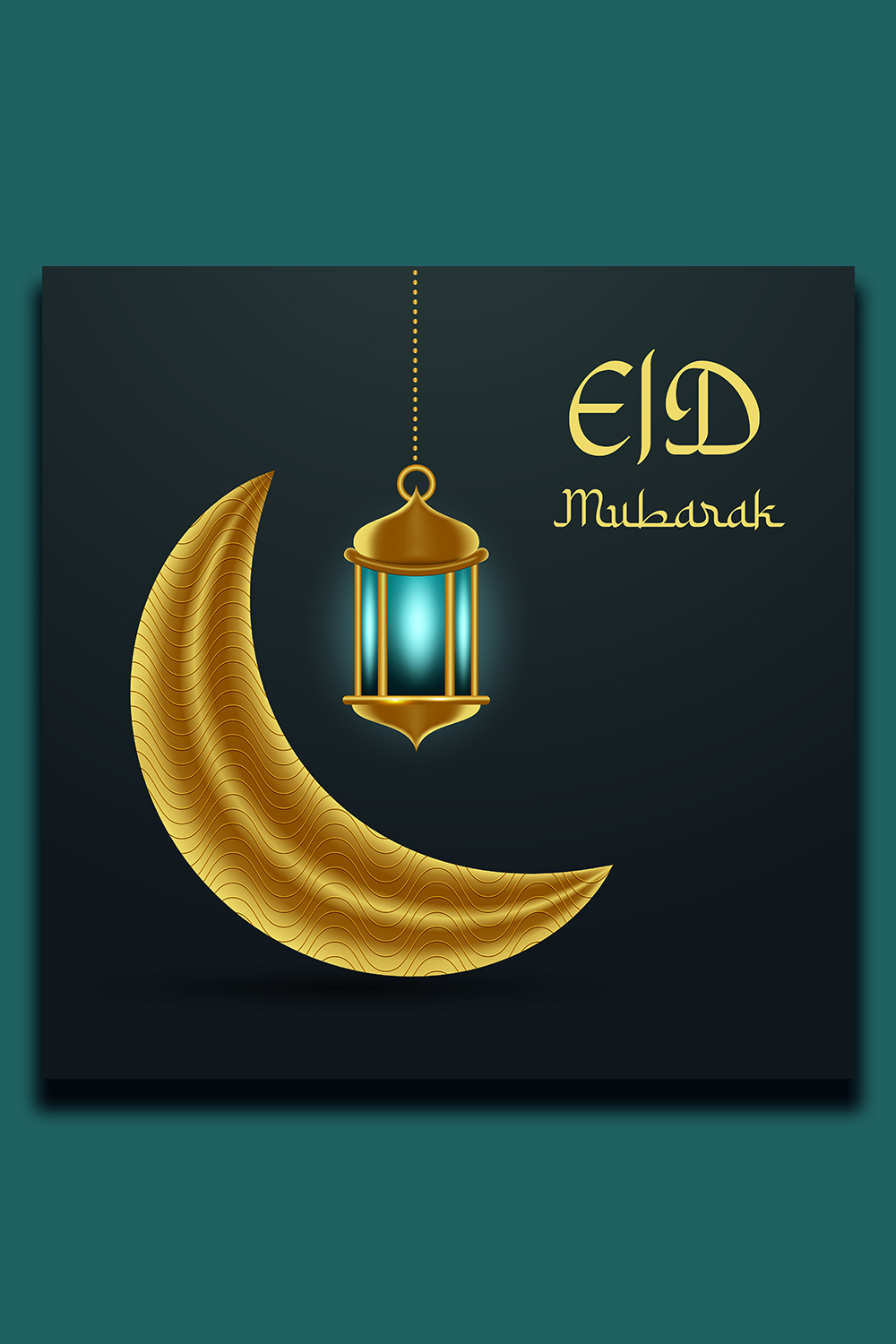 3D Eid Mubarak Social Media Design pinterest preview image.