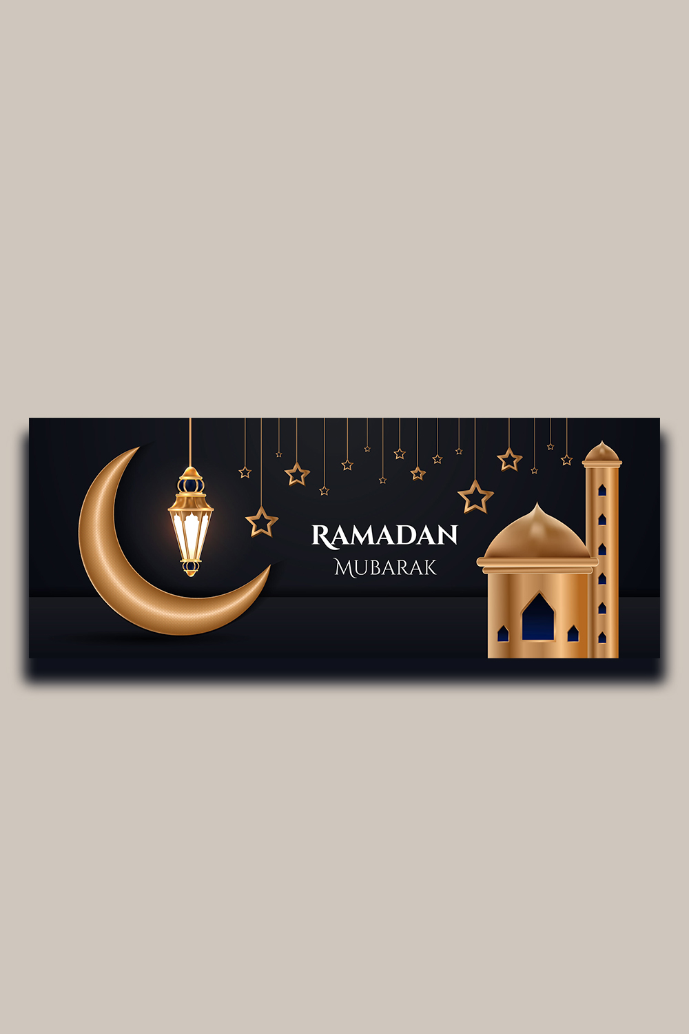 Ramadan Mubarak Greetings Social Media Cover pinterest preview image.