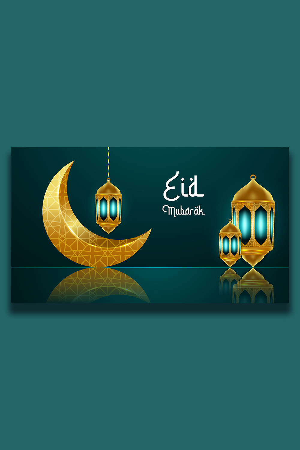 3D Eid Mubarak Greetings Background pinterest preview image.