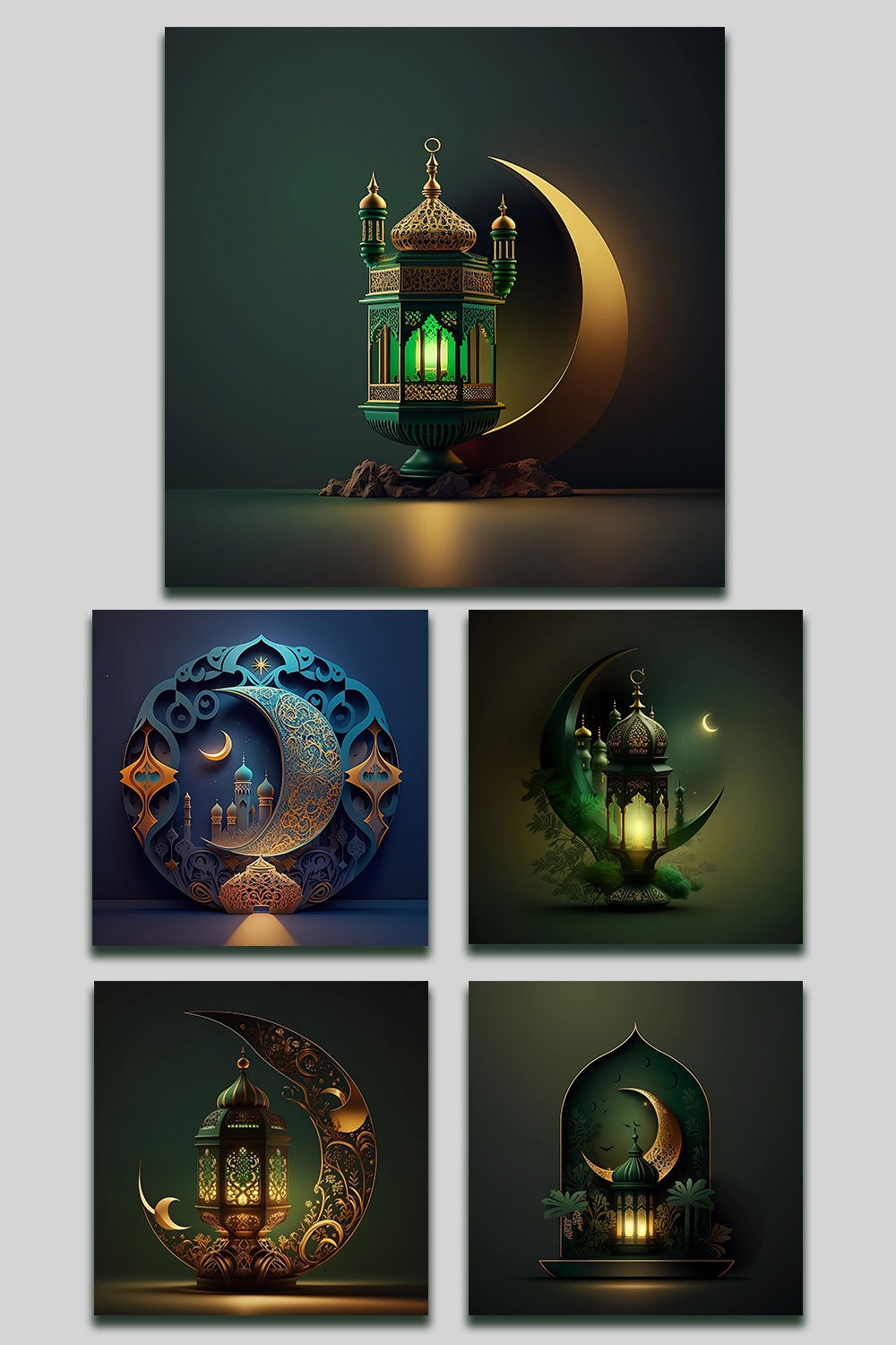 Islamic Background For Ramadan and Eid Celebrations created with Generative AI pinterest preview image.