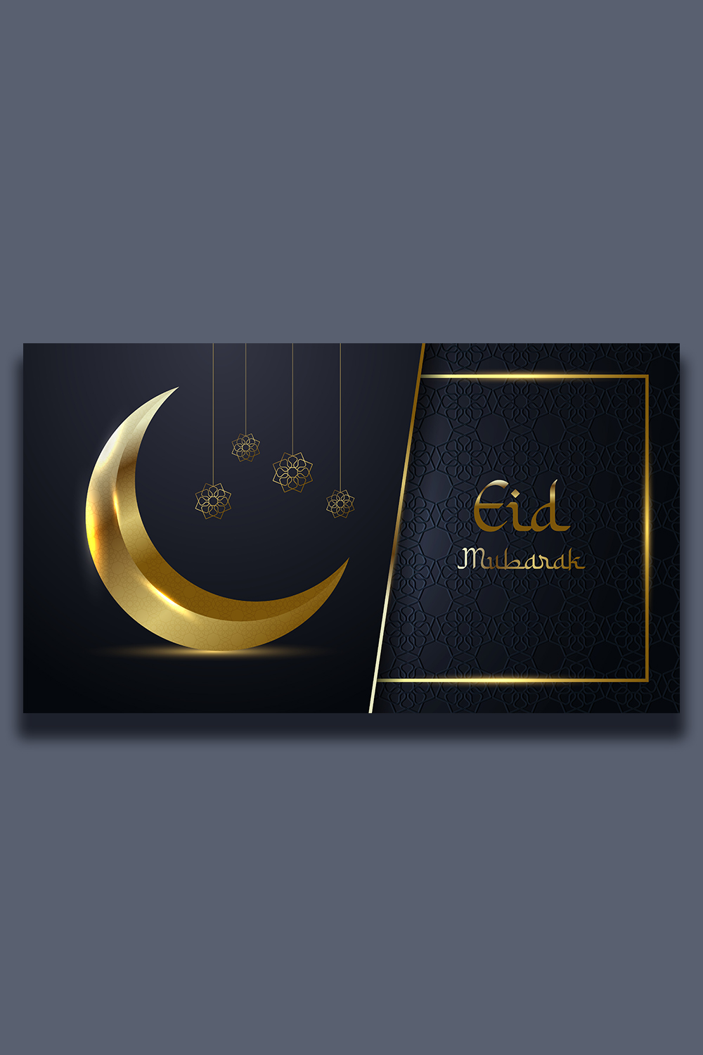 Elegant Islamic Design for Eid Celebration pinterest preview image.