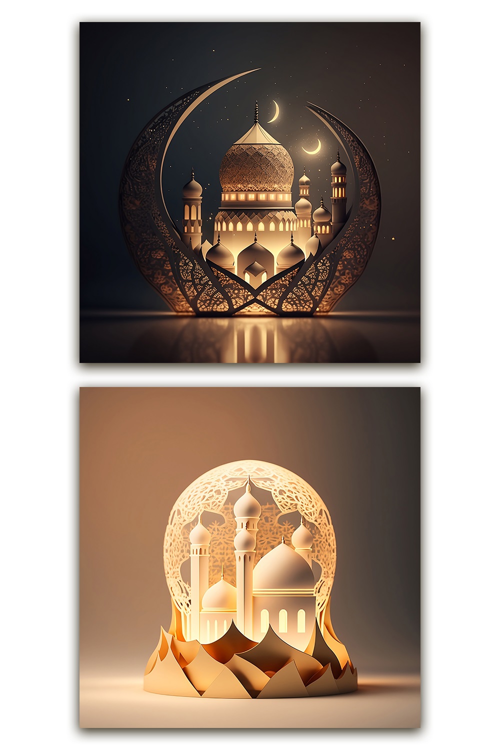 Islamic Background for Ramadan and Eid pinterest preview image.