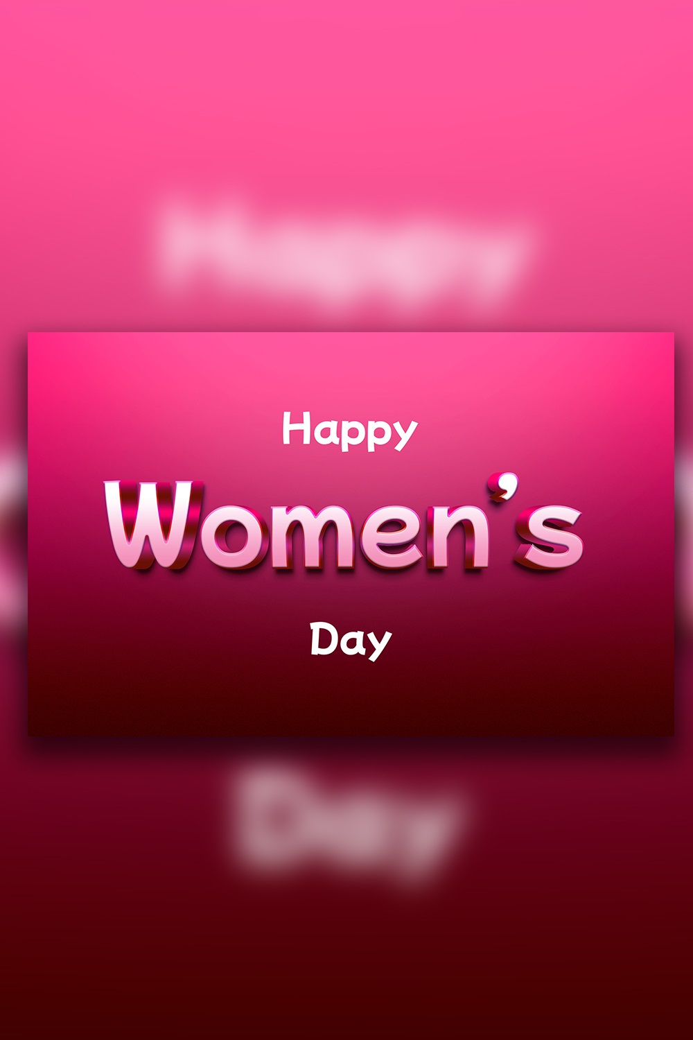 Women's Day Special Editable 3D Text Effect pinterest preview image.