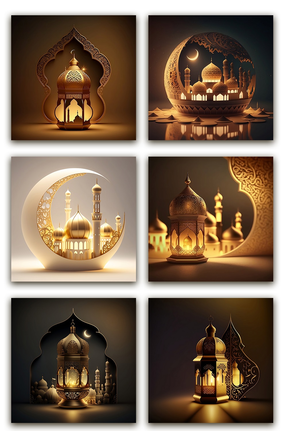 Ramadan and Eid Celebration Islamic Background pinterest preview image.
