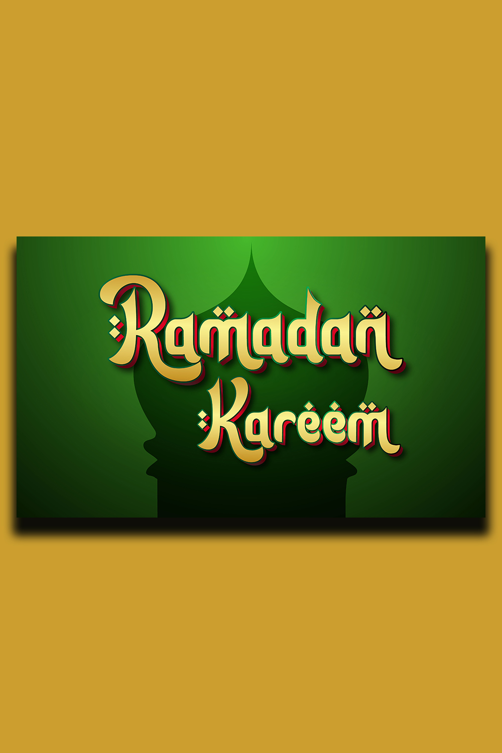 Ramadan Kareem Greetings Editable 3D Text Effect pinterest preview image.