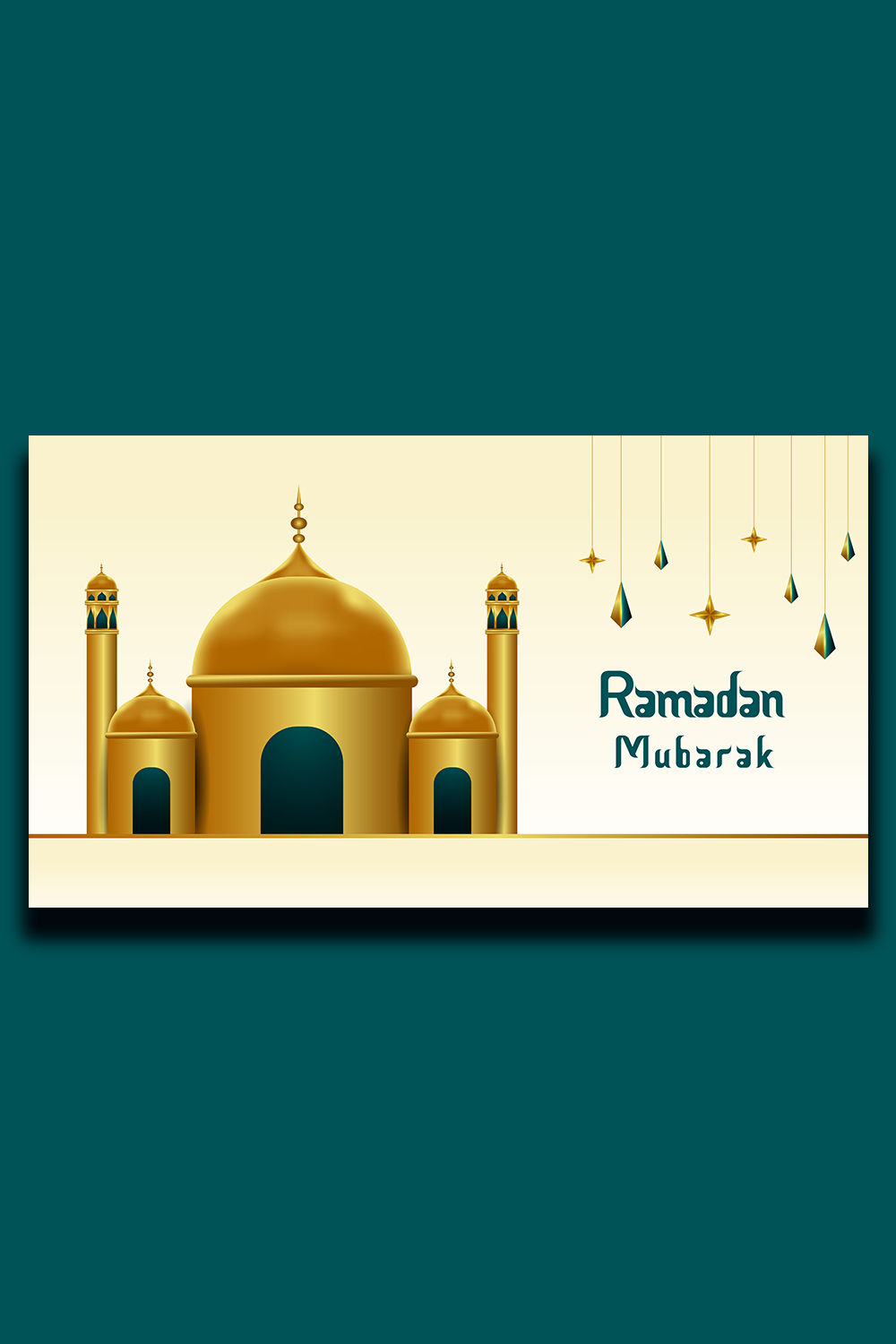 3D Ramadan Kareem Celebration Banner pinterest preview image.