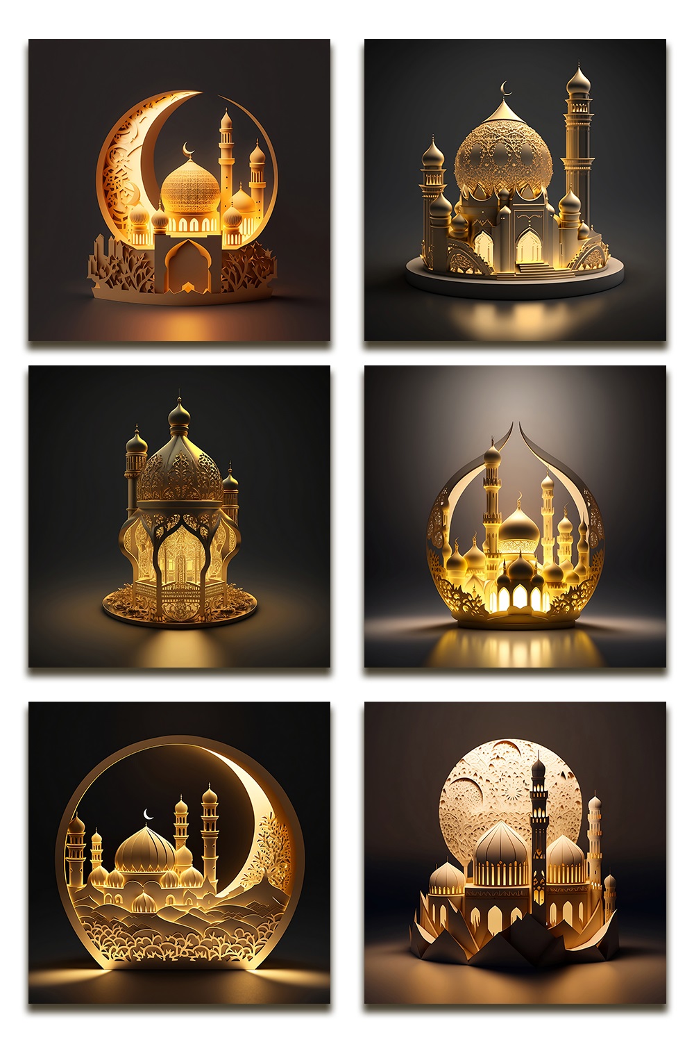 Ramadan and Eid Celebrations Background Collection pinterest preview image.