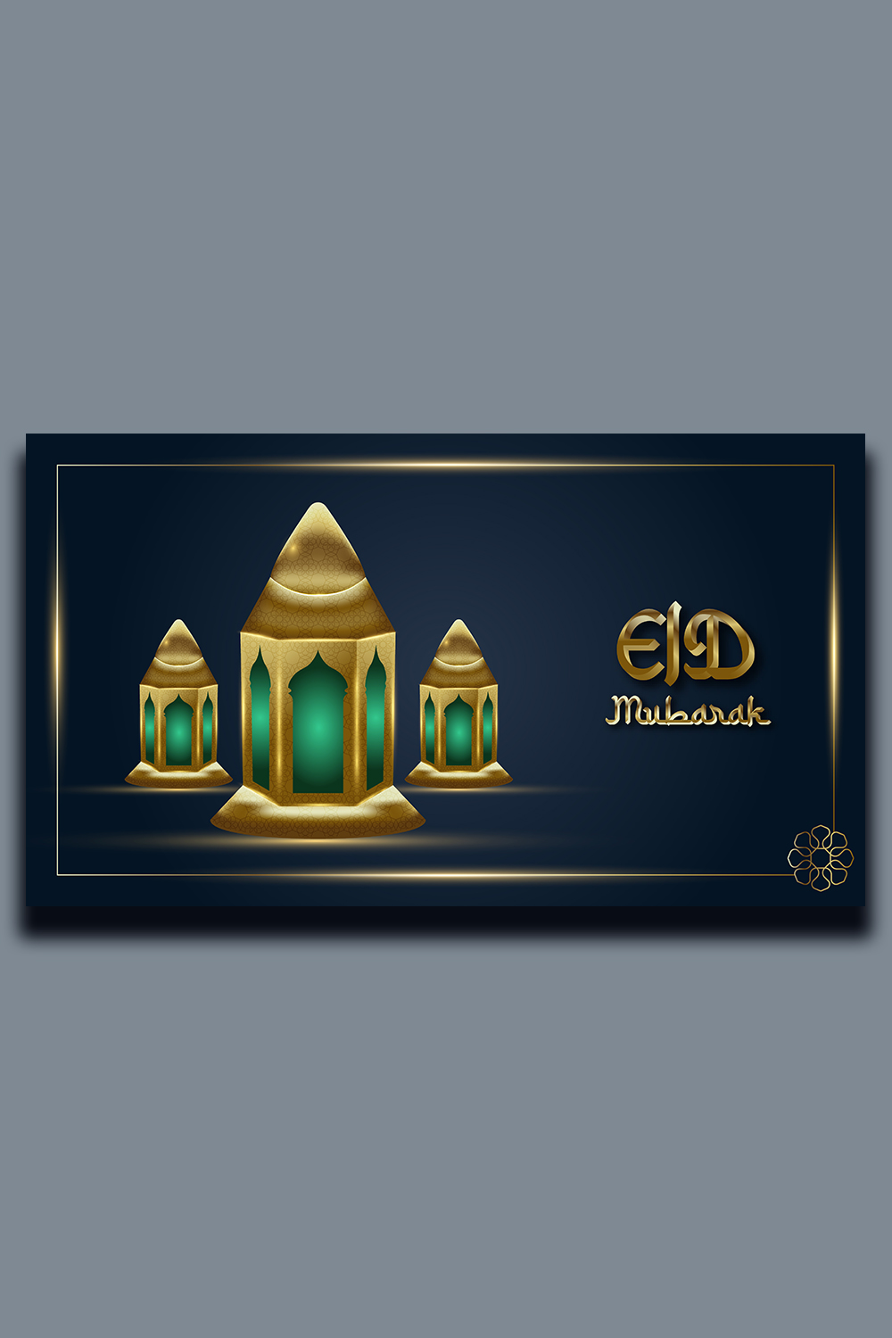 3D Eid Mubarak Greeting Islamic Background pinterest preview image.