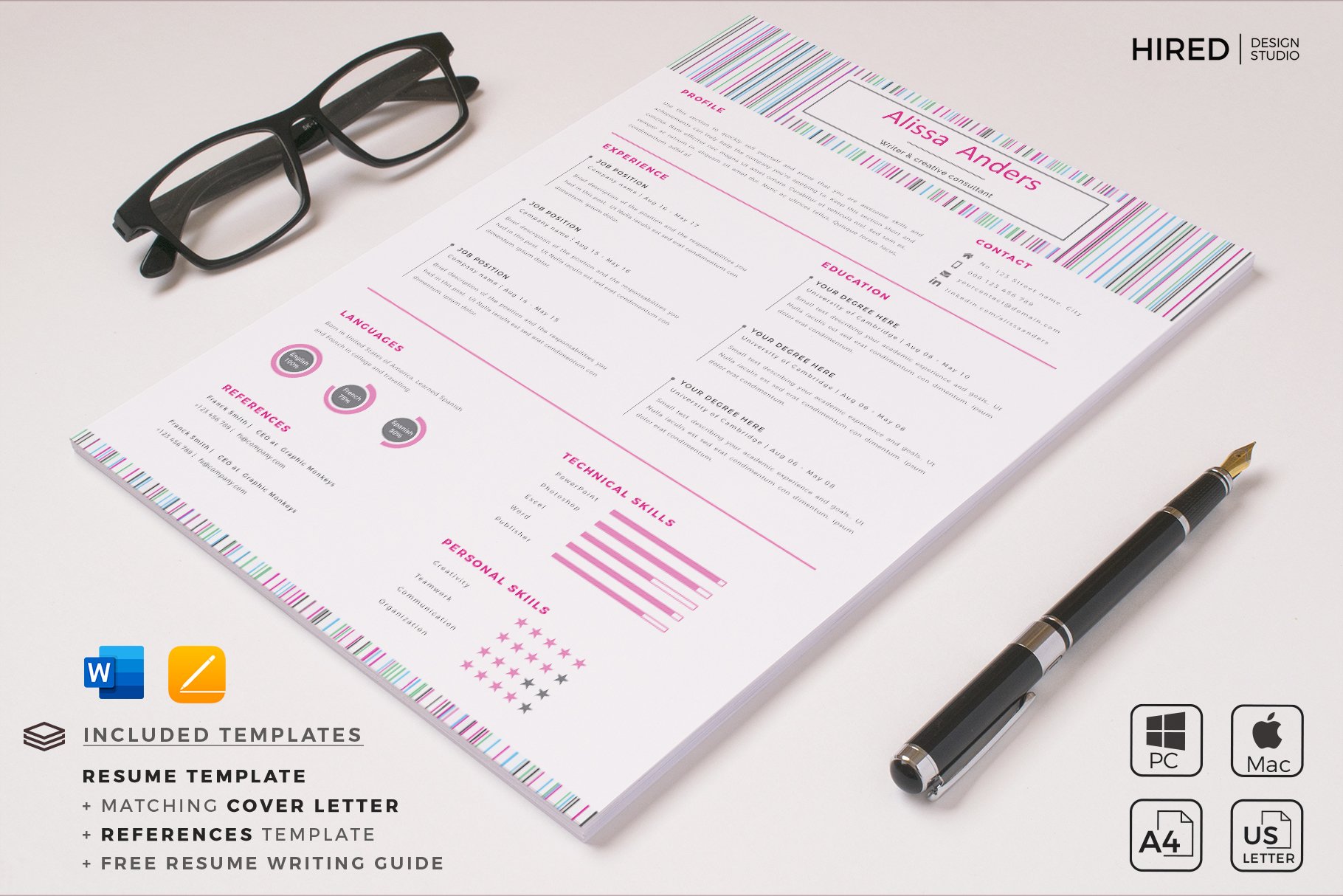 printed creative resume view 75