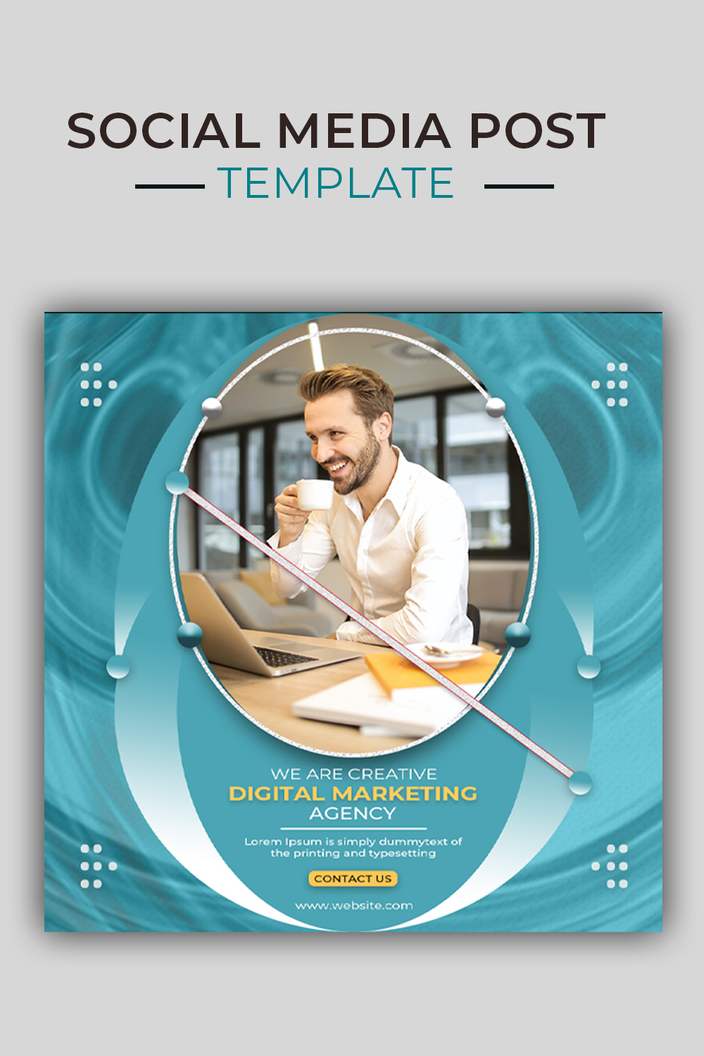 Digital marketing social media post template design pinterest preview image.