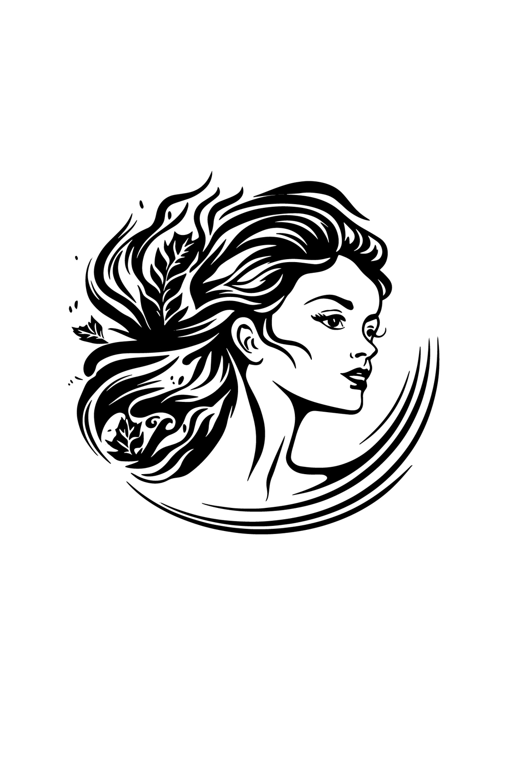 A beauty logo illustration with white background pinterest preview image.