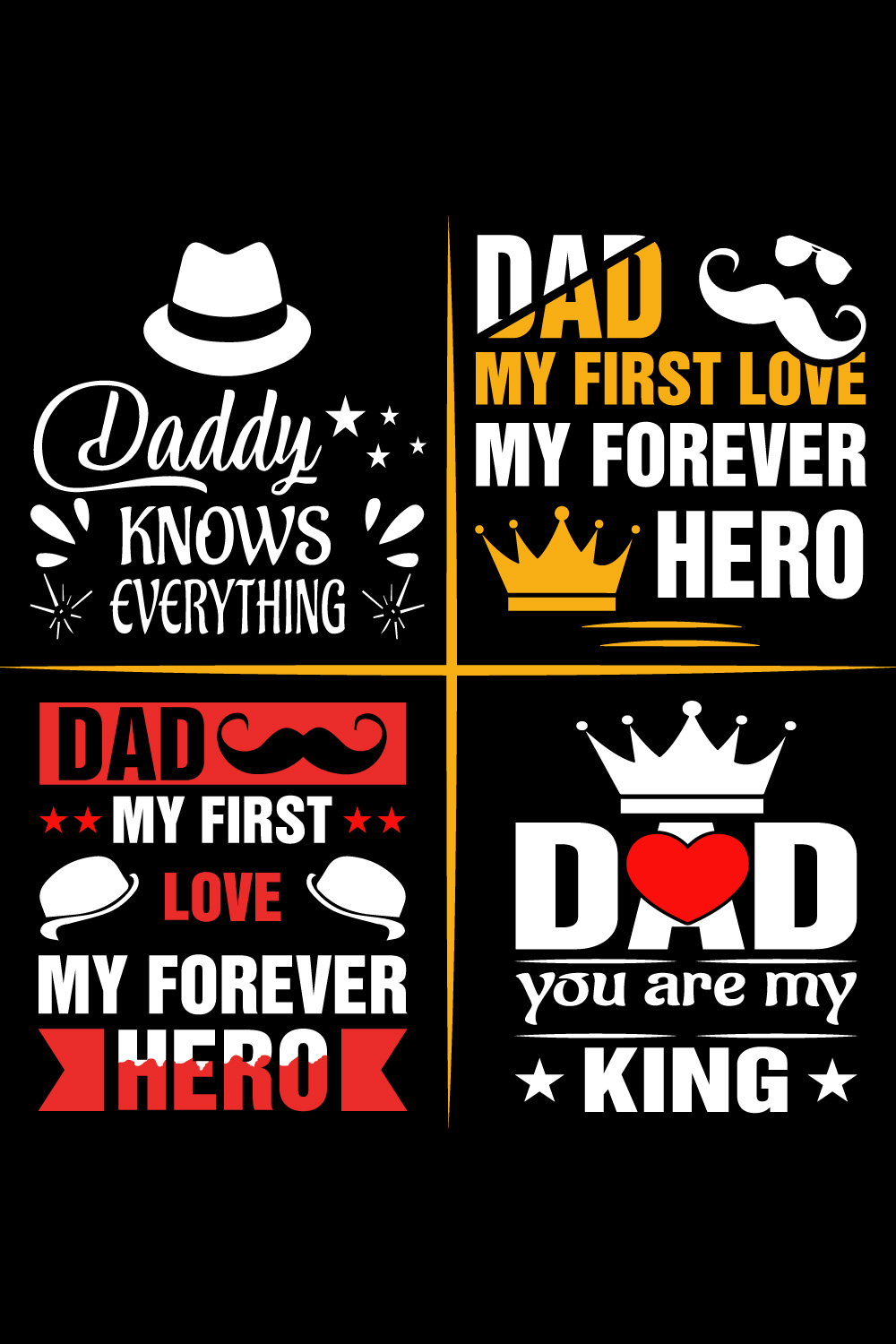 Dad T- Shirt Design Bundle pinterest preview image.