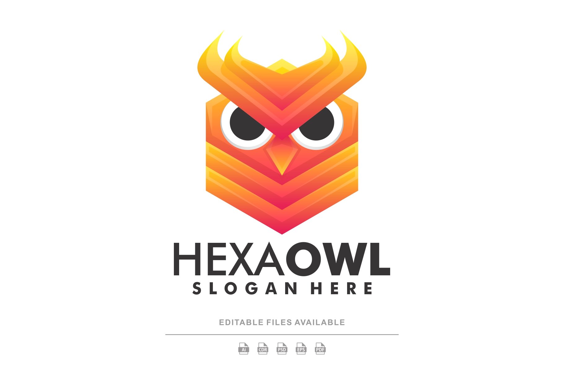 Hexagon Owl Gradient Logo cover image.