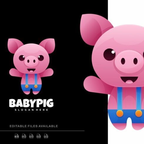 Baby Pig Gradient Colorful Logo cover image.