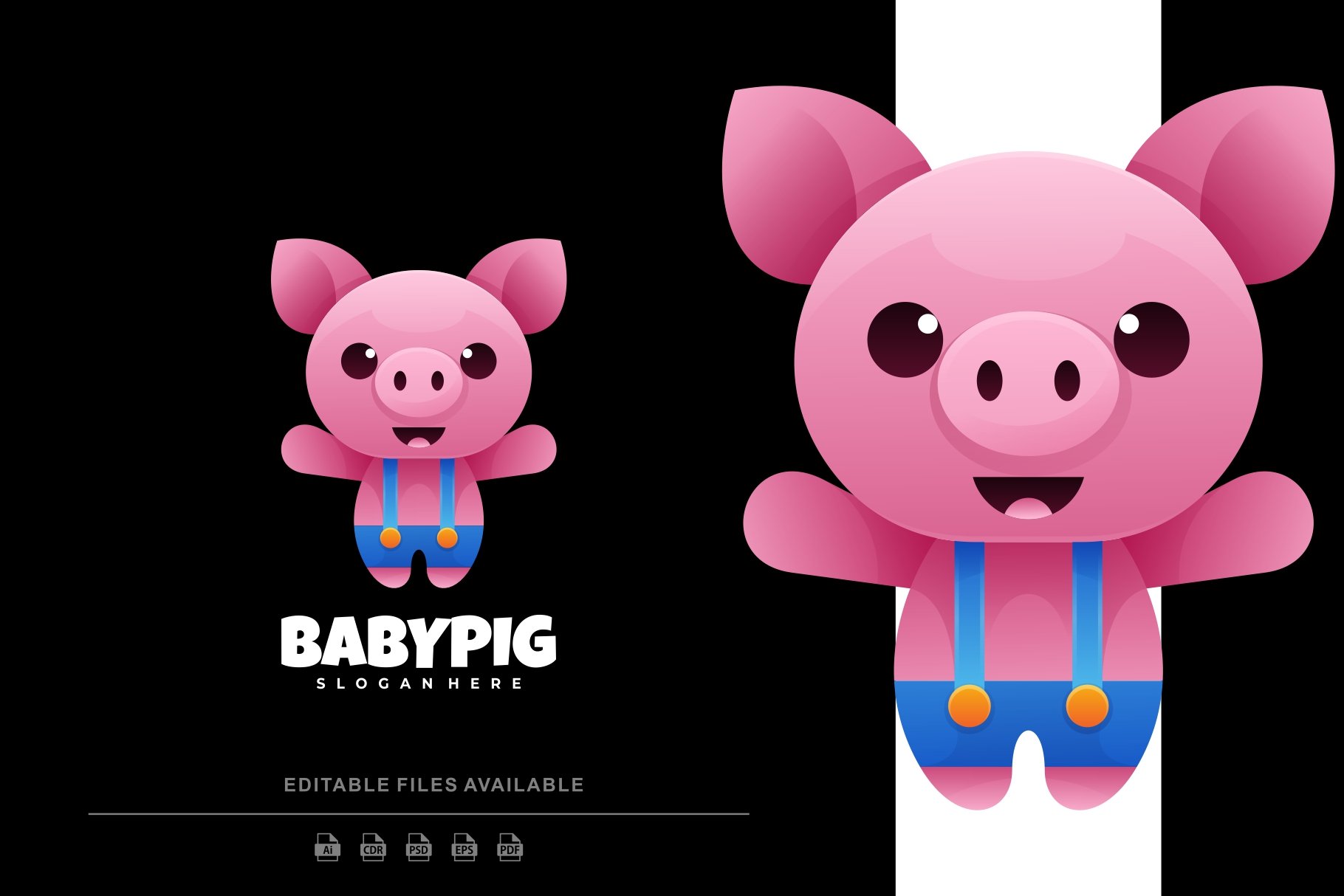 Baby Pig Gradient Colorful Logo cover image.