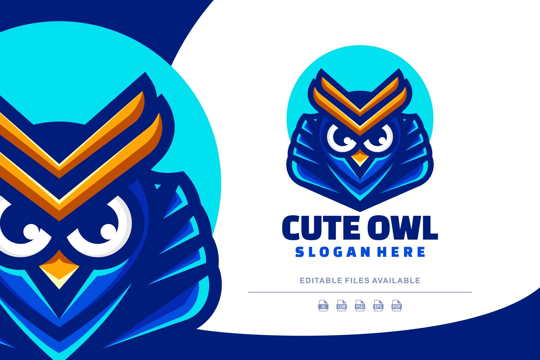 Owl Simple Mascot Logo cover image.