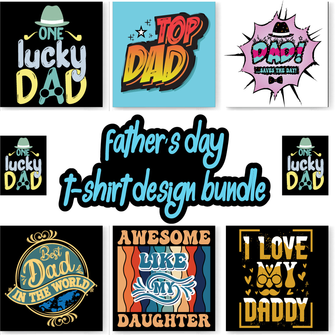 Father's day t - shirt design bundle.