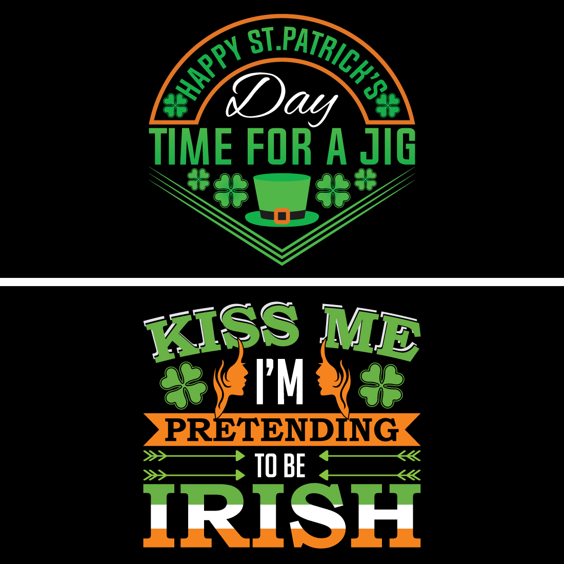 St partick's day T shirt design preview image.