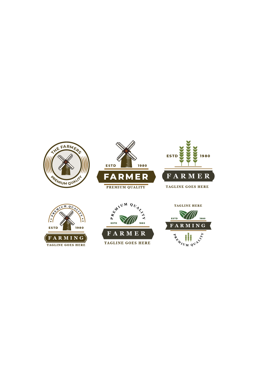 Set Badges Farmer Logos pinterest preview image.