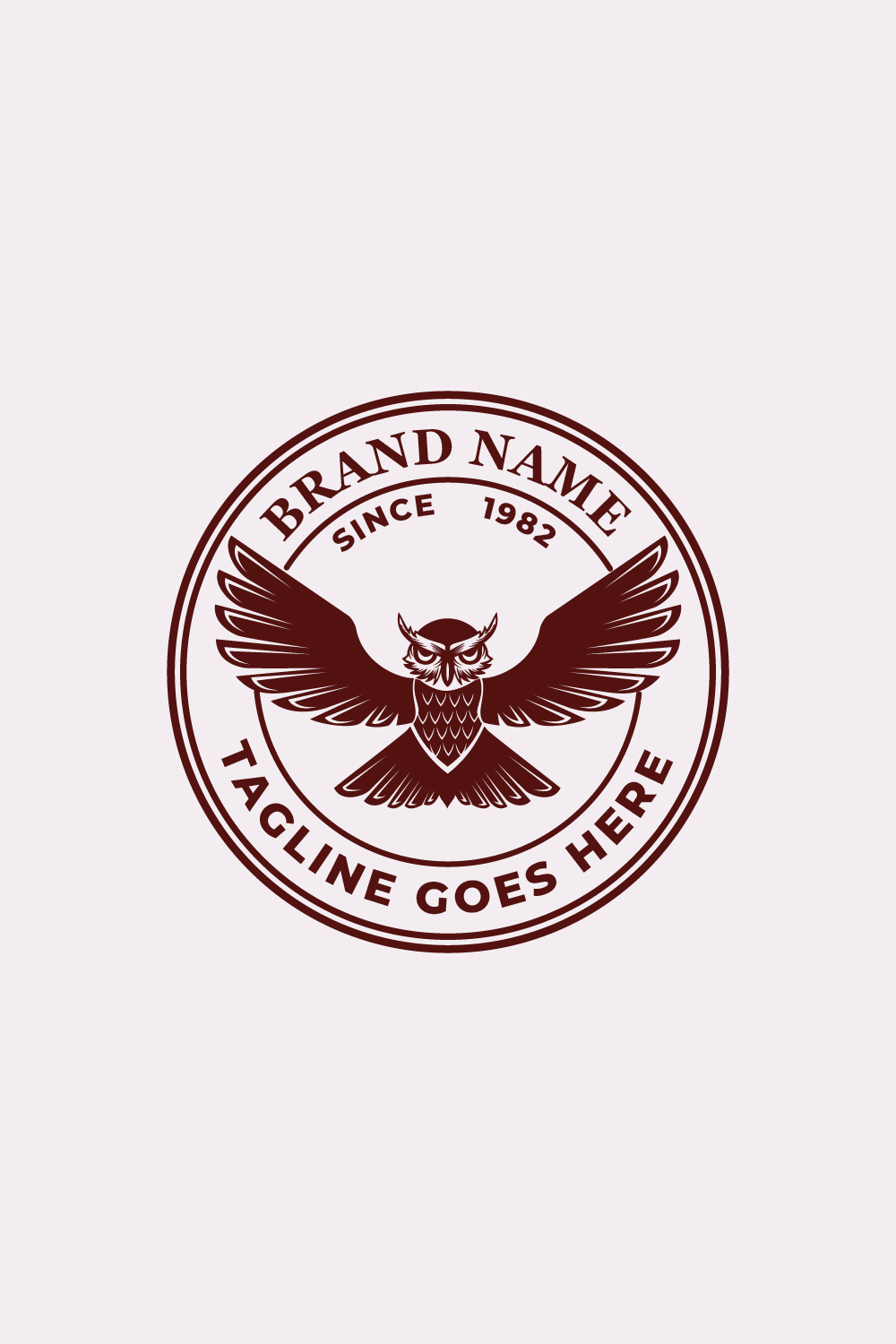 Badges Owl Logo Design pinterest preview image.