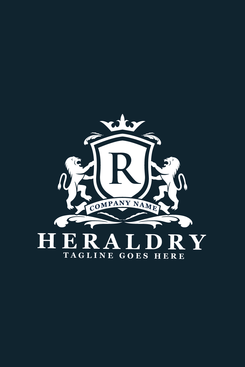 Royal Lion Heraldic Logos pinterest preview image.