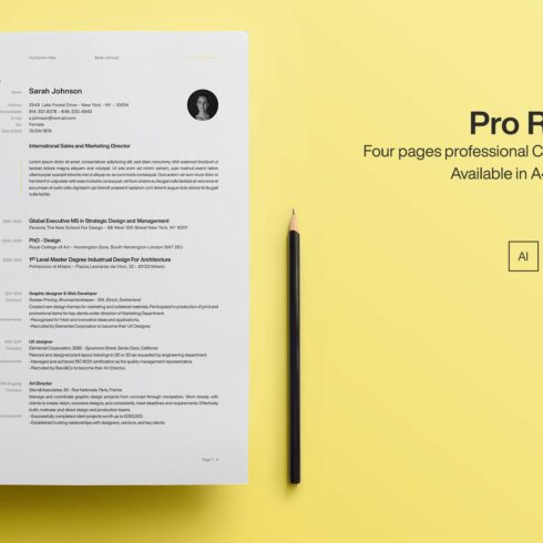 Pro Resume Template cover image.