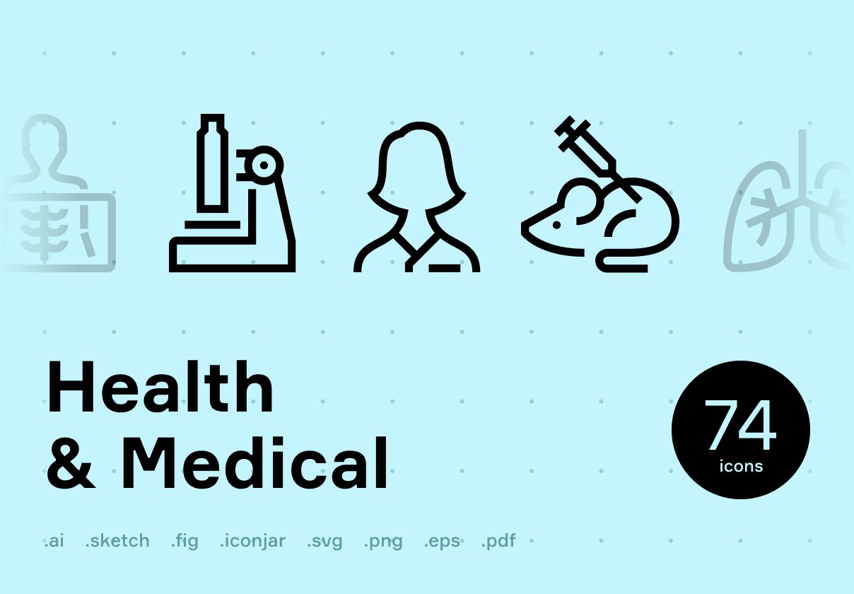 Health & Medical Line Icons cover image.