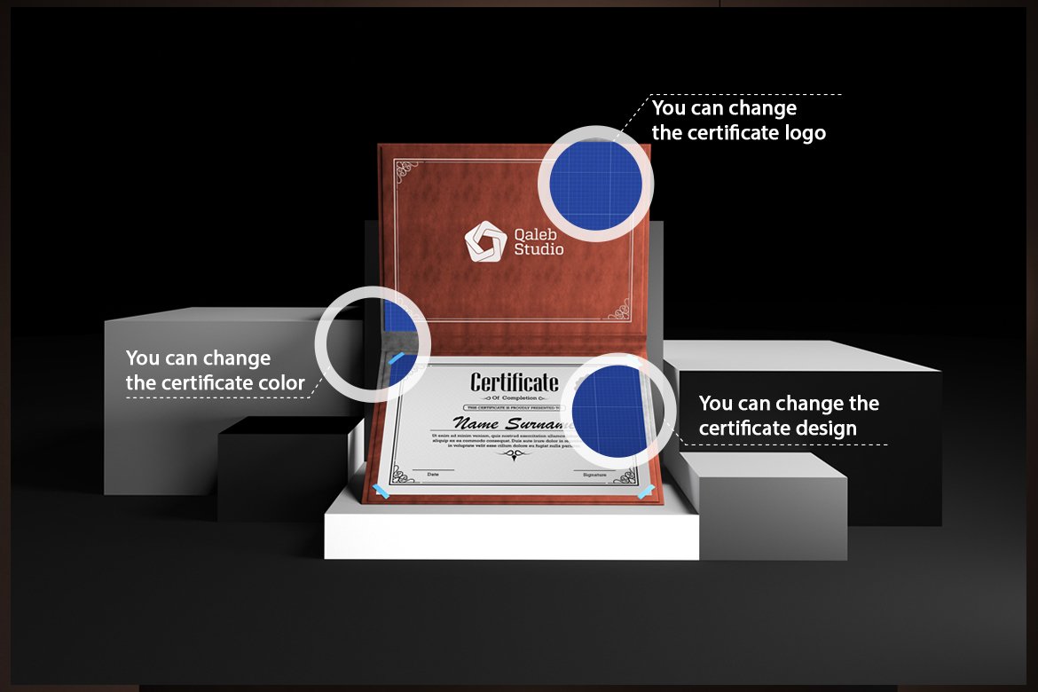 Certificate On Levels Mockup preview image.