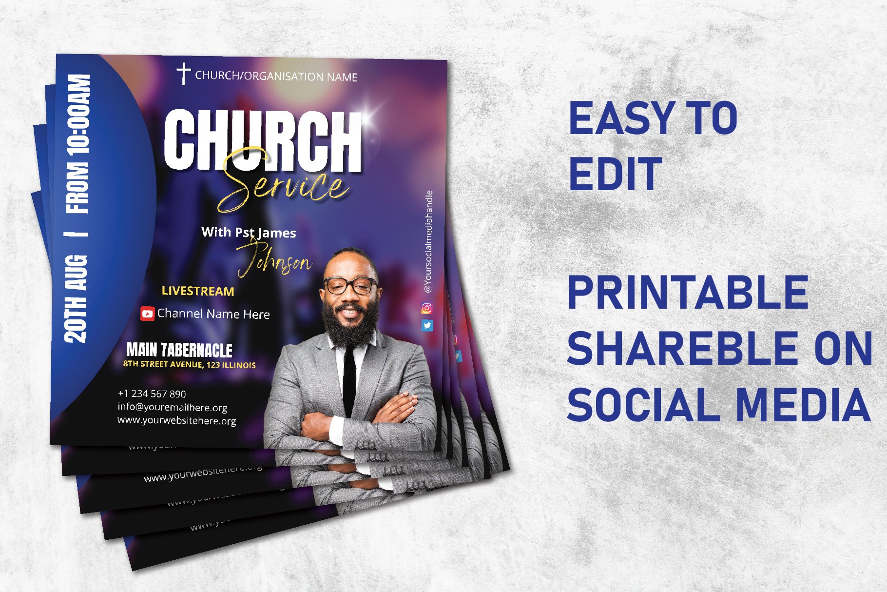 CHURCH FLYER CANVA TEMPLATE preview image.