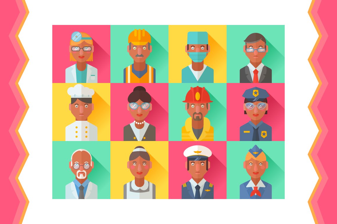 profession avatars icons square 890