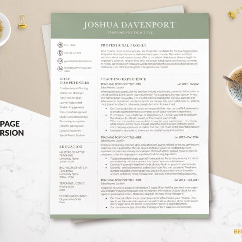 Resume for Teachers Template Word cover image.