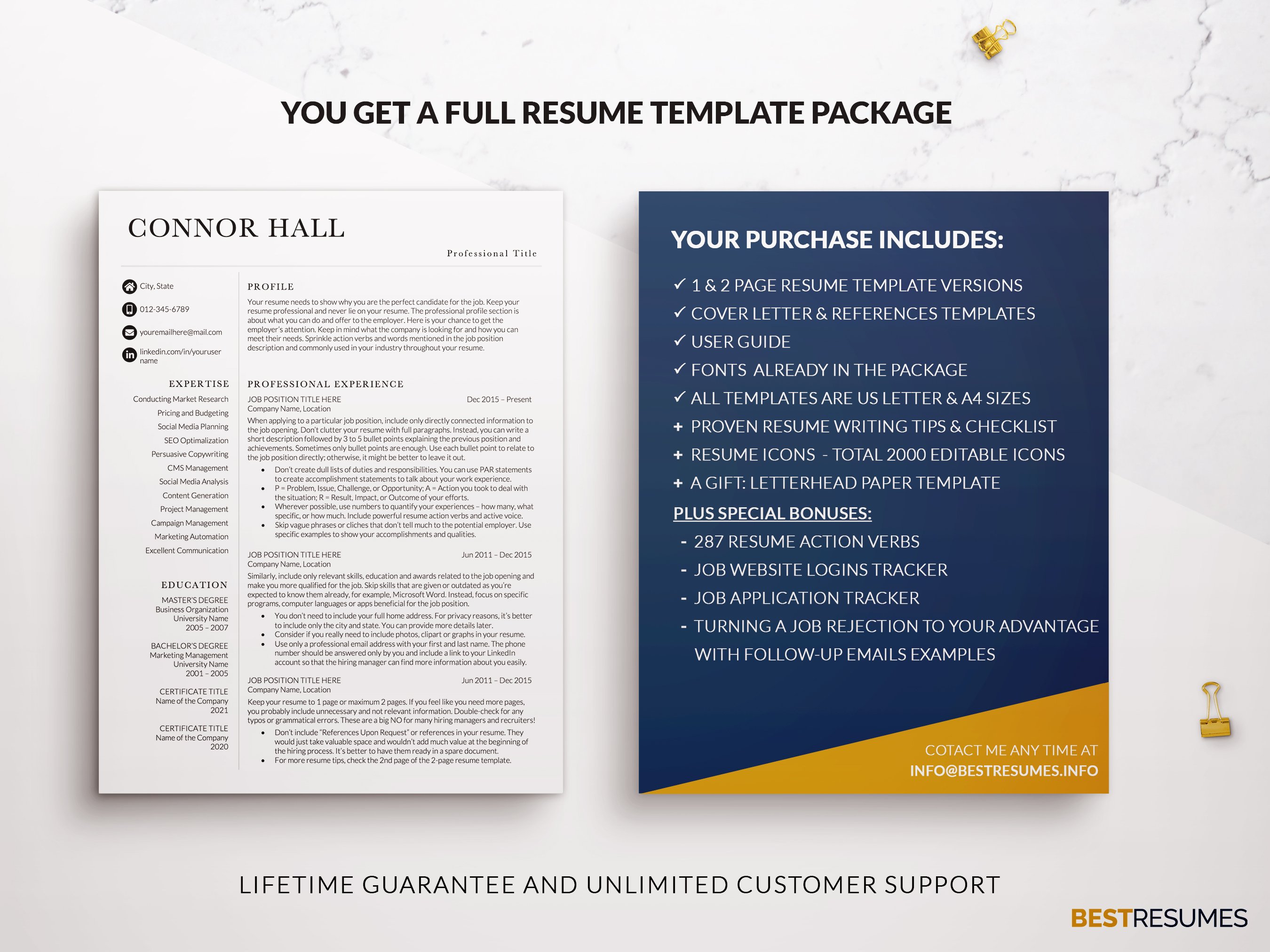 professional resume page simple resume toolkit connor hall 30