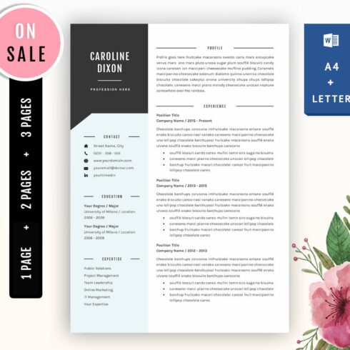 Resume Template for Microsoft Word cover image.