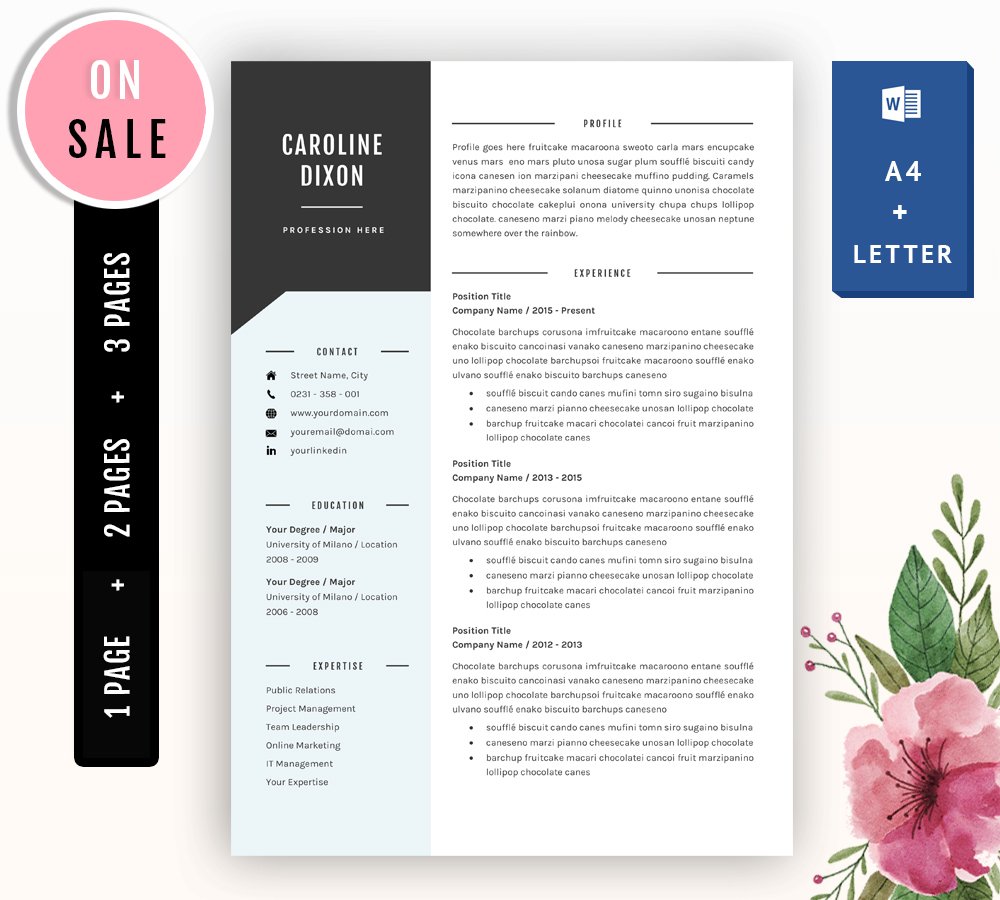 Resume Template for Microsoft Word cover image.